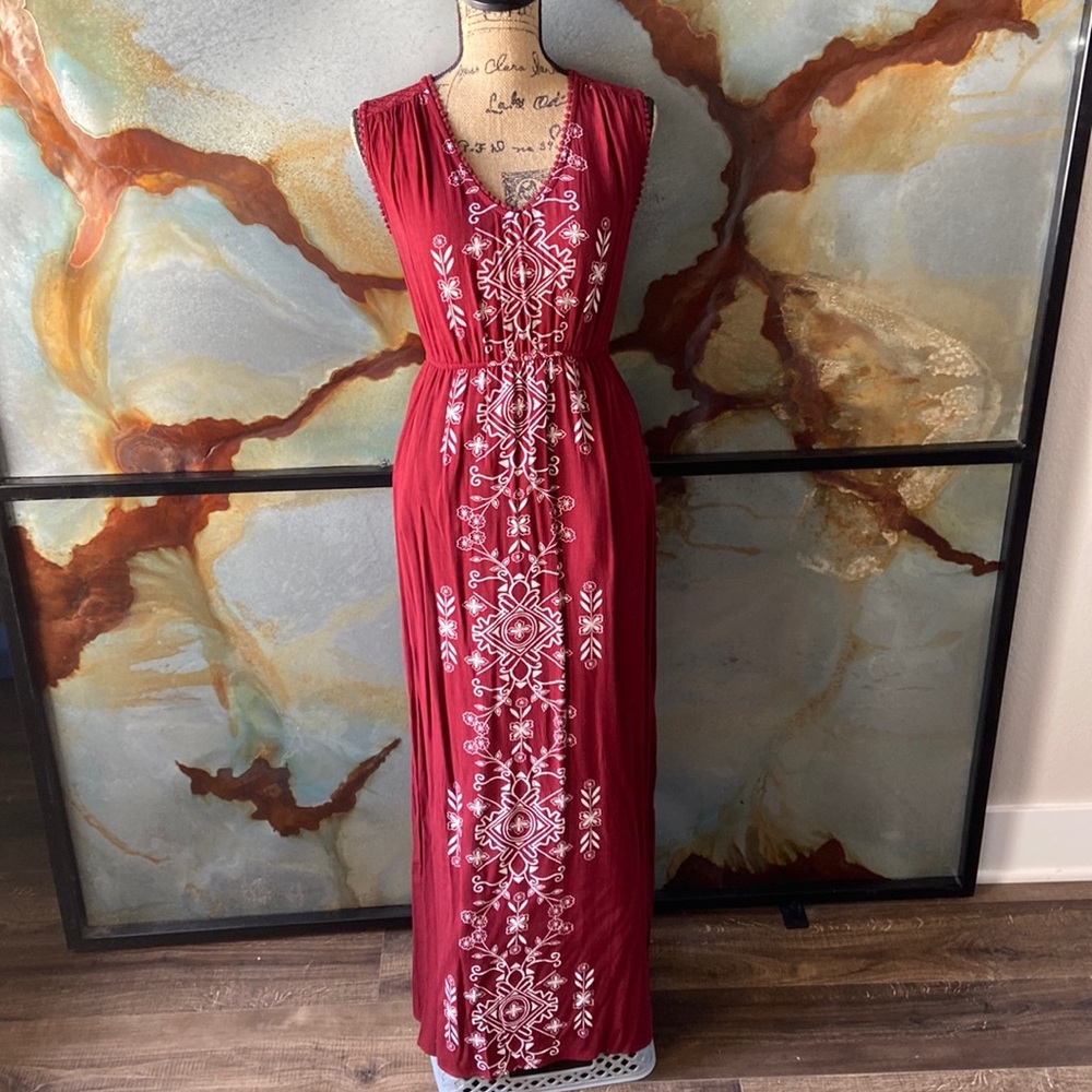 Xhilaration Tribal Crochet Maxi Dress